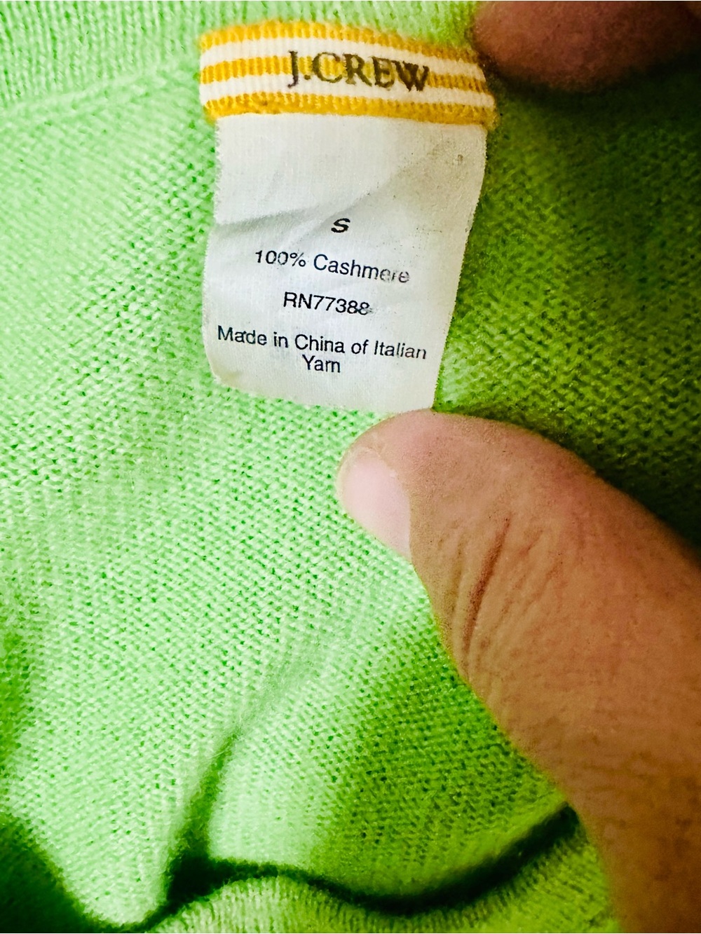 J.Crew Collection 100% Cashmere Short Sleeve Sweater | Neon Lime Green | Size S - Picture 5 of 5